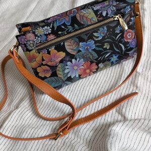Valentina Leather Floral Crossbody Bag